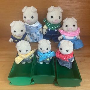 Calico Critters Sylvanian Families Grunt Pigs Toys Collectables Vintage Rare